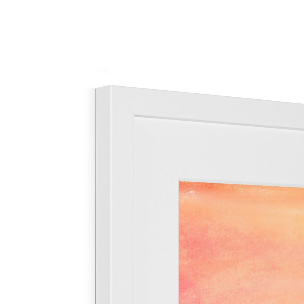 Minimalist white rectangular frame for Edinburgh Castle Sunset Art Print