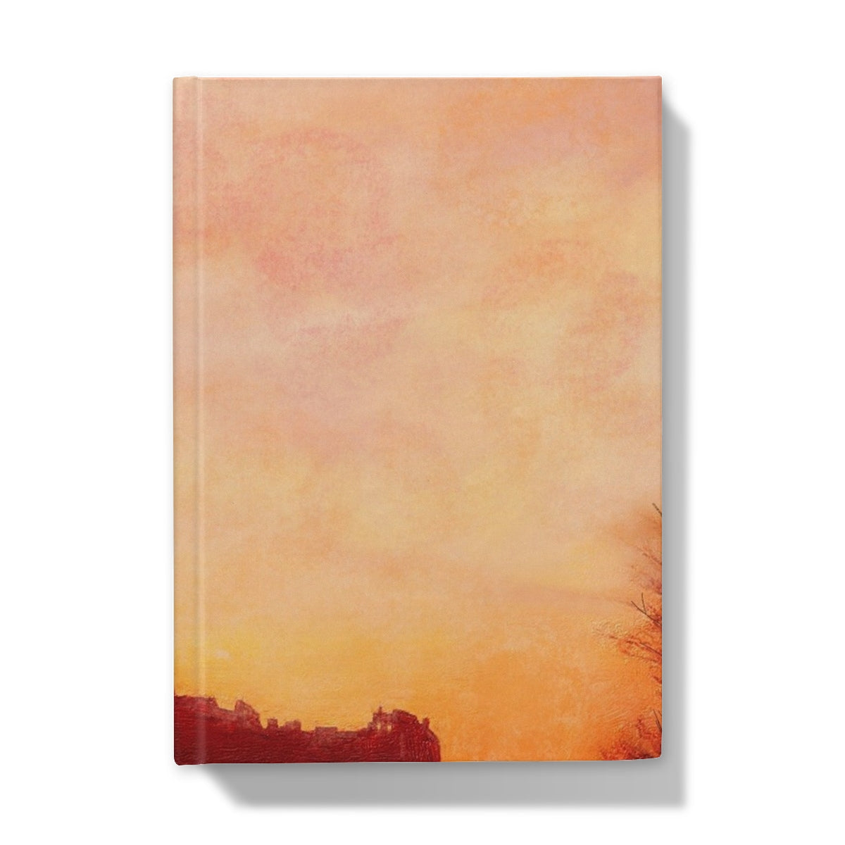 Edinburgh Castle sunset canvas print with building silhouettes