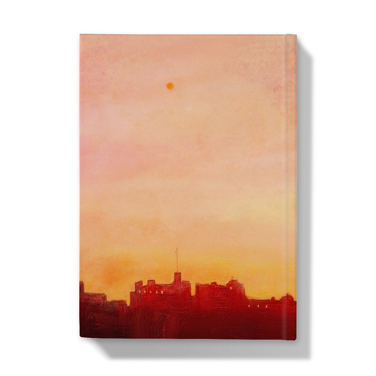 1970s orange red watercolor Edinburgh Castle sunset silhouette journal