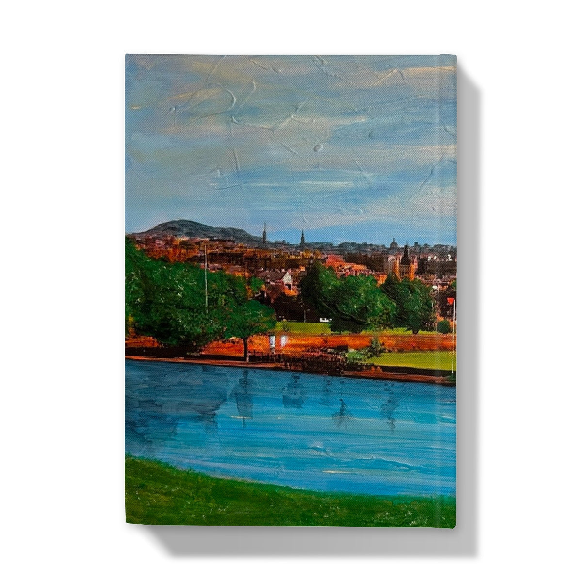 Edinburgh from Inverleith riverside town painting on journal