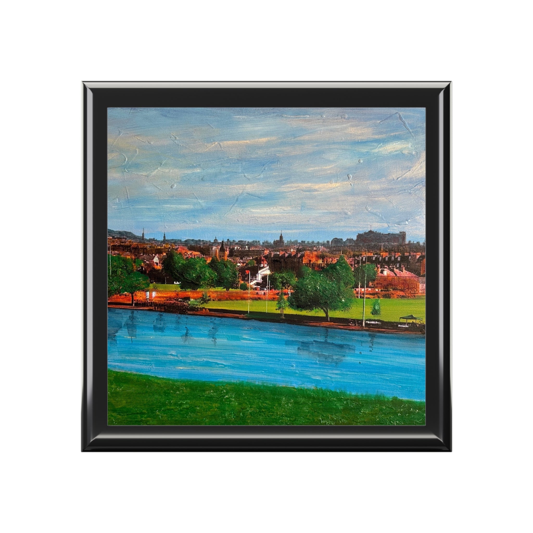 Edinburgh from Inverleith cityscape painting in jewellery box