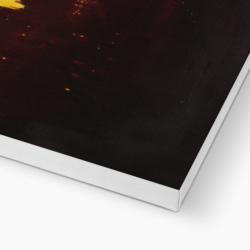 Rectangular Edinburgh Sunset Canvas print featuring dark abstract artwork for elegant decor