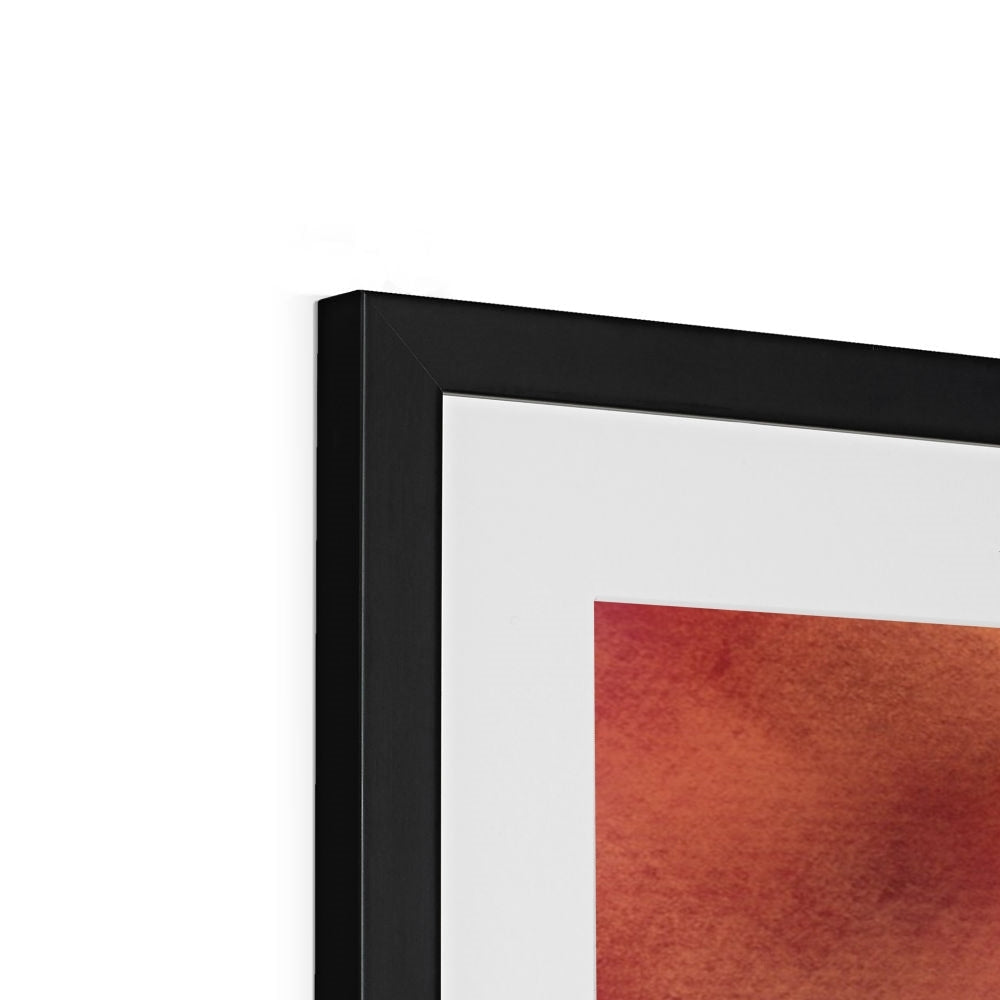 Black-framed abstract artwork with white mat in Edinburgh Sunset Framed & Mounted Print
