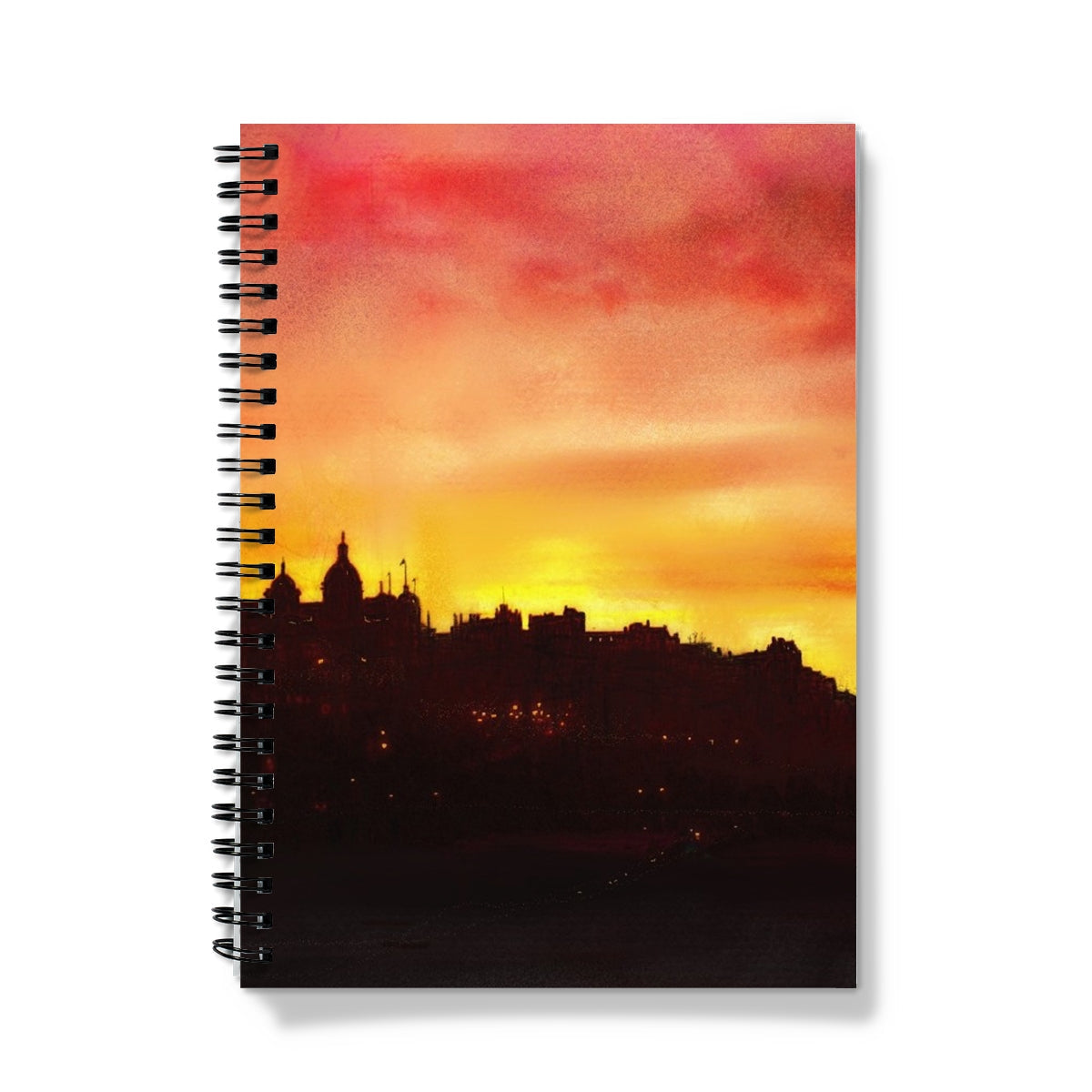 Edinburgh Sunset Notebook with sunset cityscape cover