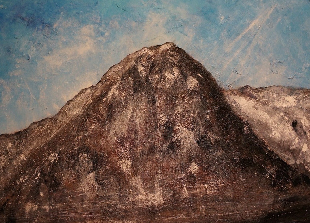 Textured mountain painting from The Eiger Original Painting series