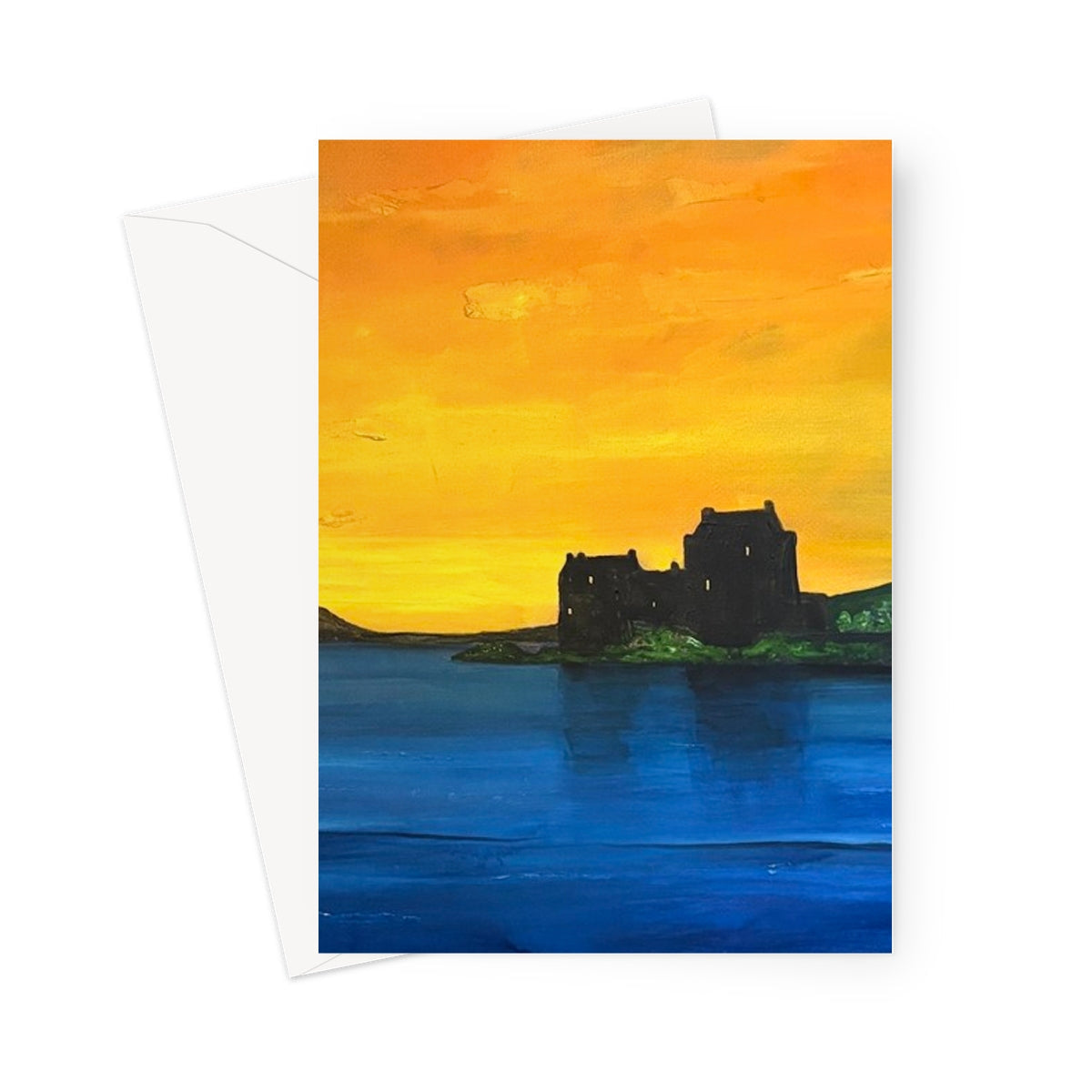 Eilean Donan Castle Dusk Greeting Card - Historic & Iconic Art Gallery Scotland - Free Shipping Worldwide