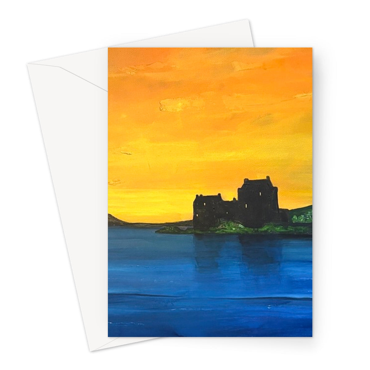 Eilean Donan Castle Dusk Greeting Card - Historic & Iconic Art Gallery Scotland - Free Shipping Worldwide