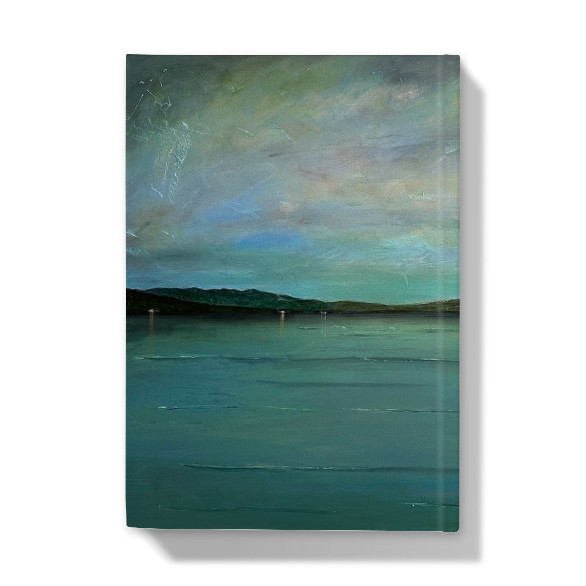 Green abstract landscape hardback journal An Emerald Loch Lomond