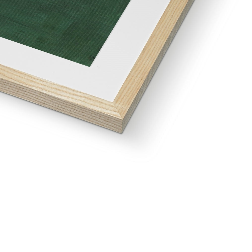 The Emerald Window minimalist framed print with deep green canvas