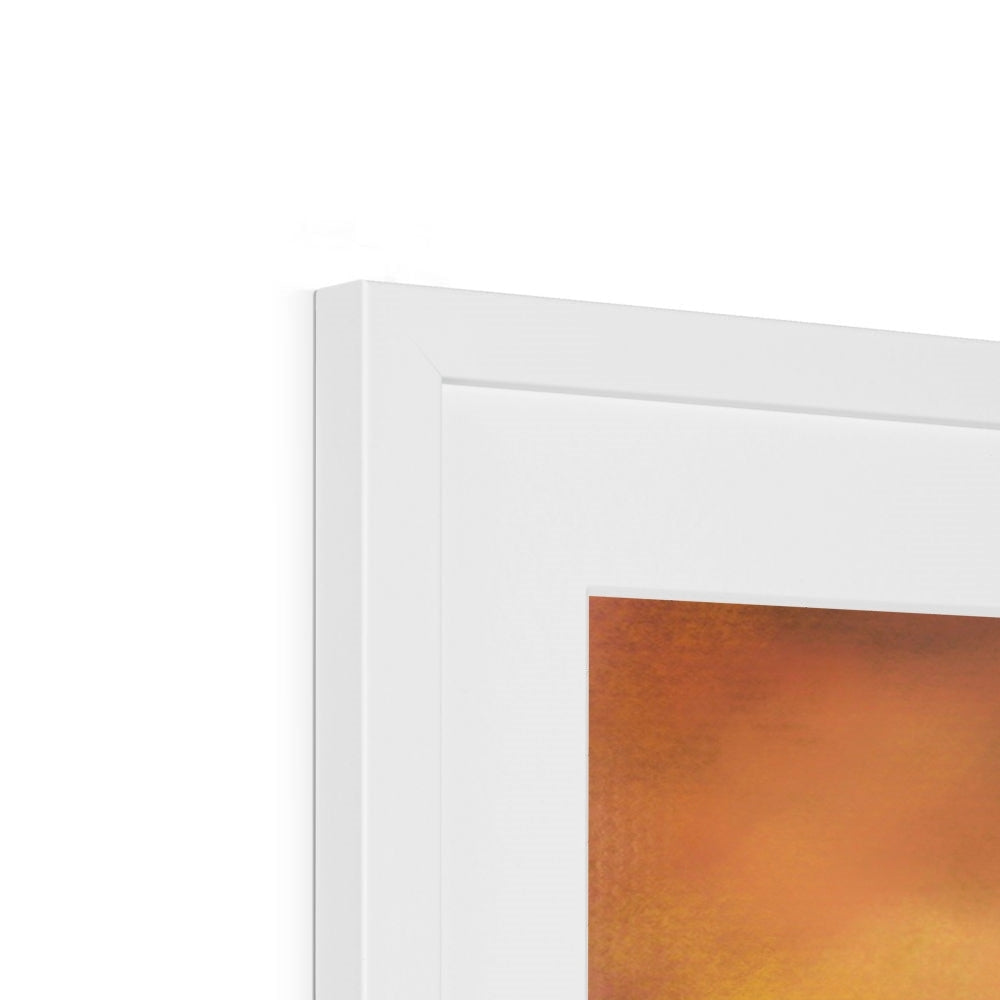 Eriskay Dusk Art Print in white rectangular frame with smooth edges