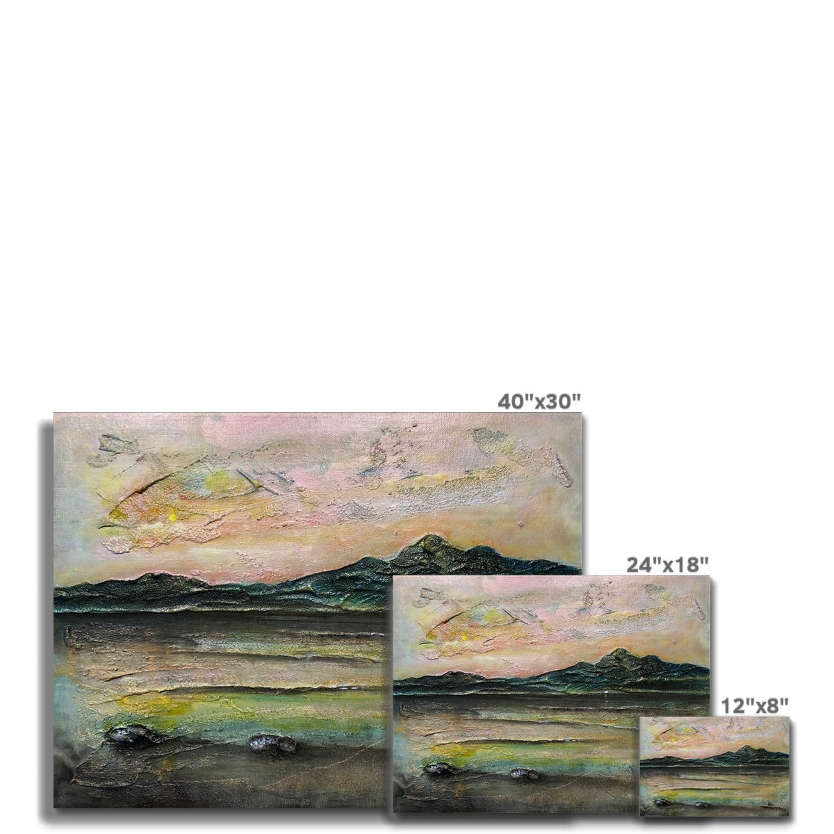 Three ethereal Loch Na Dal Skye abstract landscape canvas prints