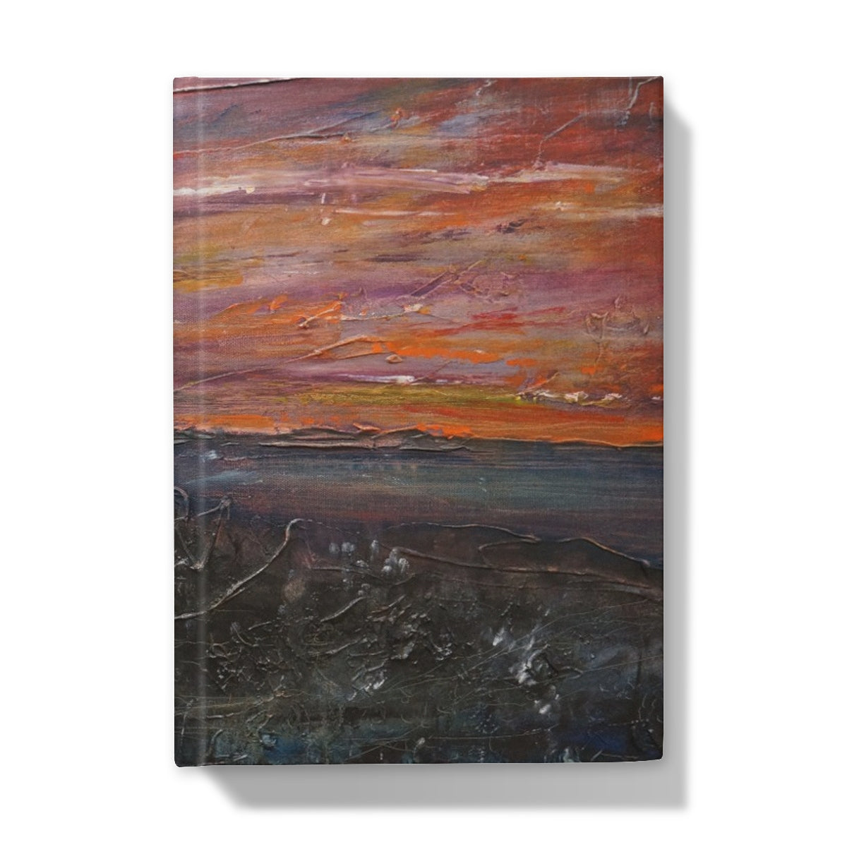 Storr Moonlight Skye journal with abstract orange-pink-purple cover