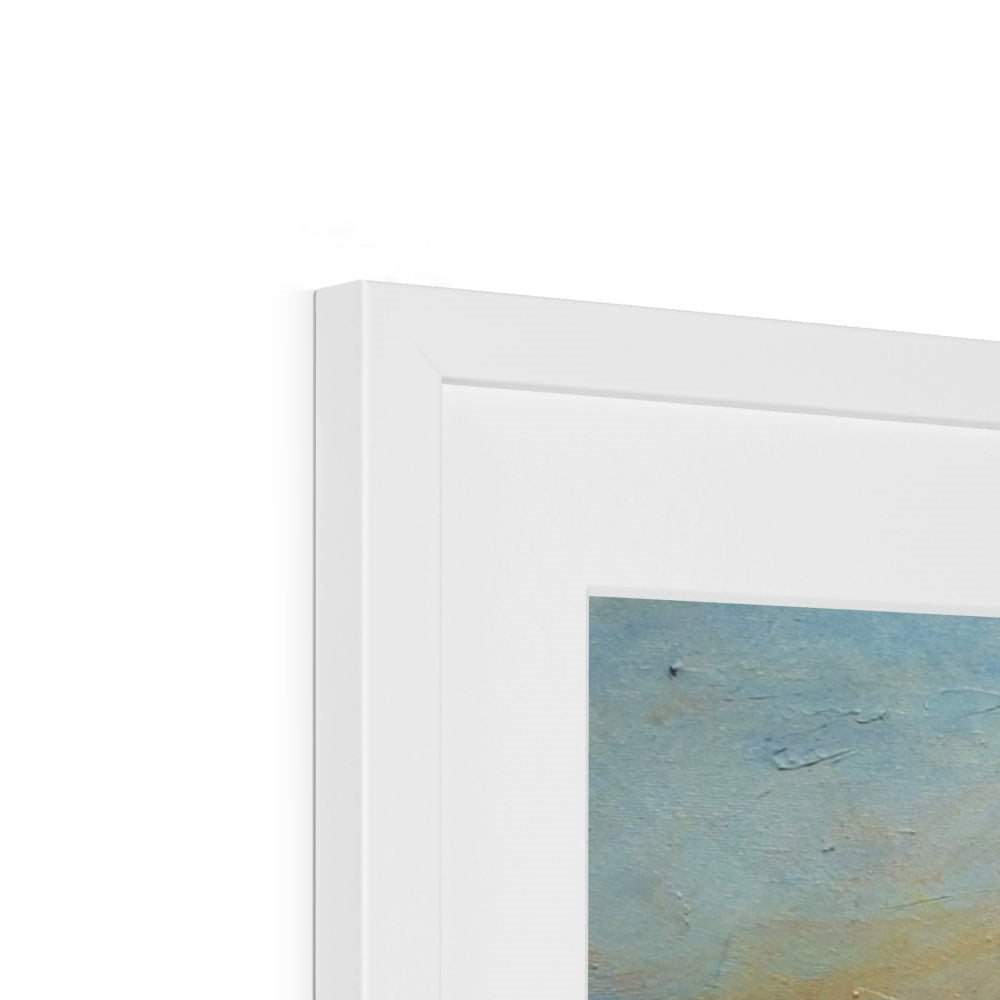 White modern frame with Fairy Pools Skye Dawn abstract art print