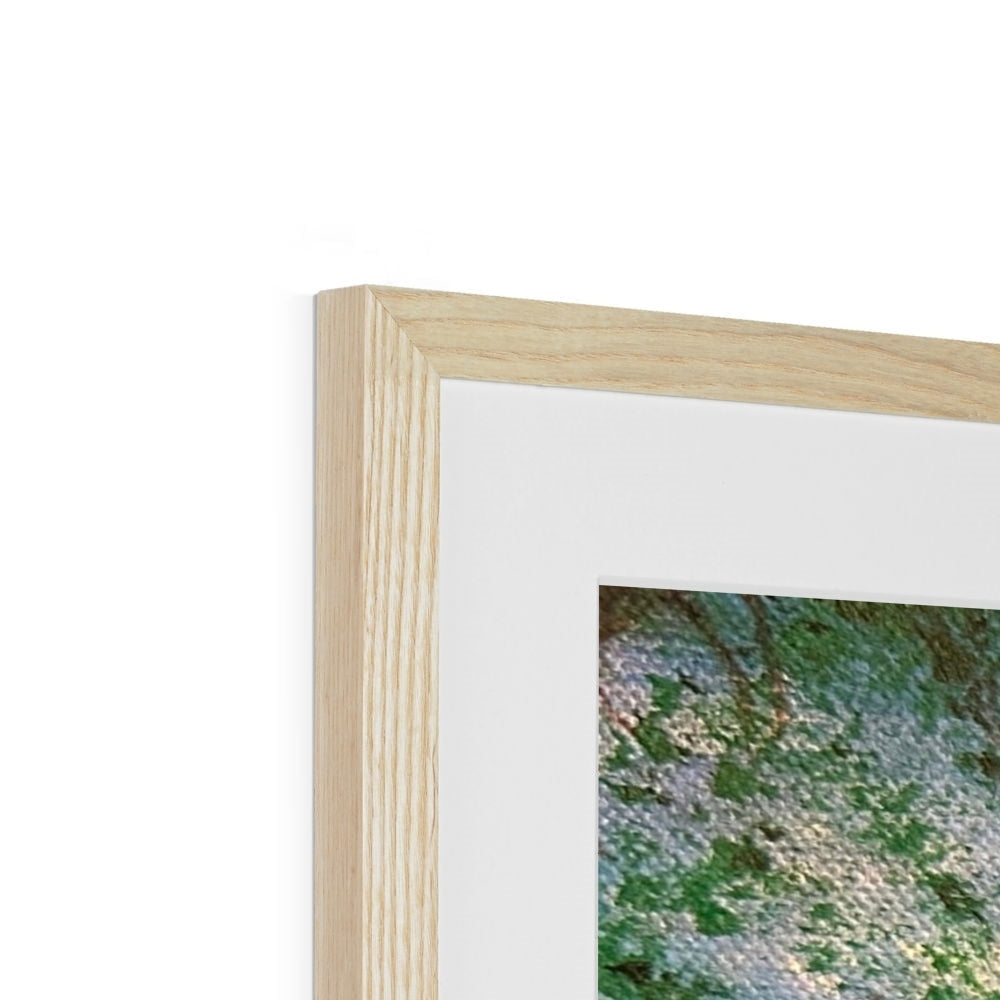 Light wood frame with white mat and floral Loch Lomond art print
