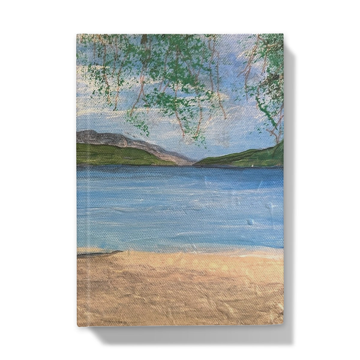 Firkin Point Loch Lomond journal with beach canvas painting