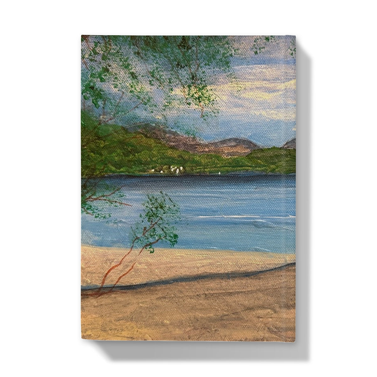 Serene beach canvas print on Firkin Point Loch Lomond journal
