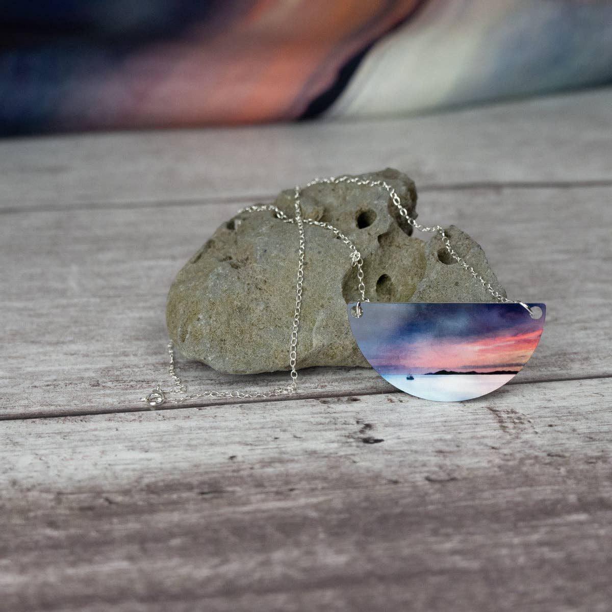 Collier « Pêche au Little Minch » en aluminium et argent