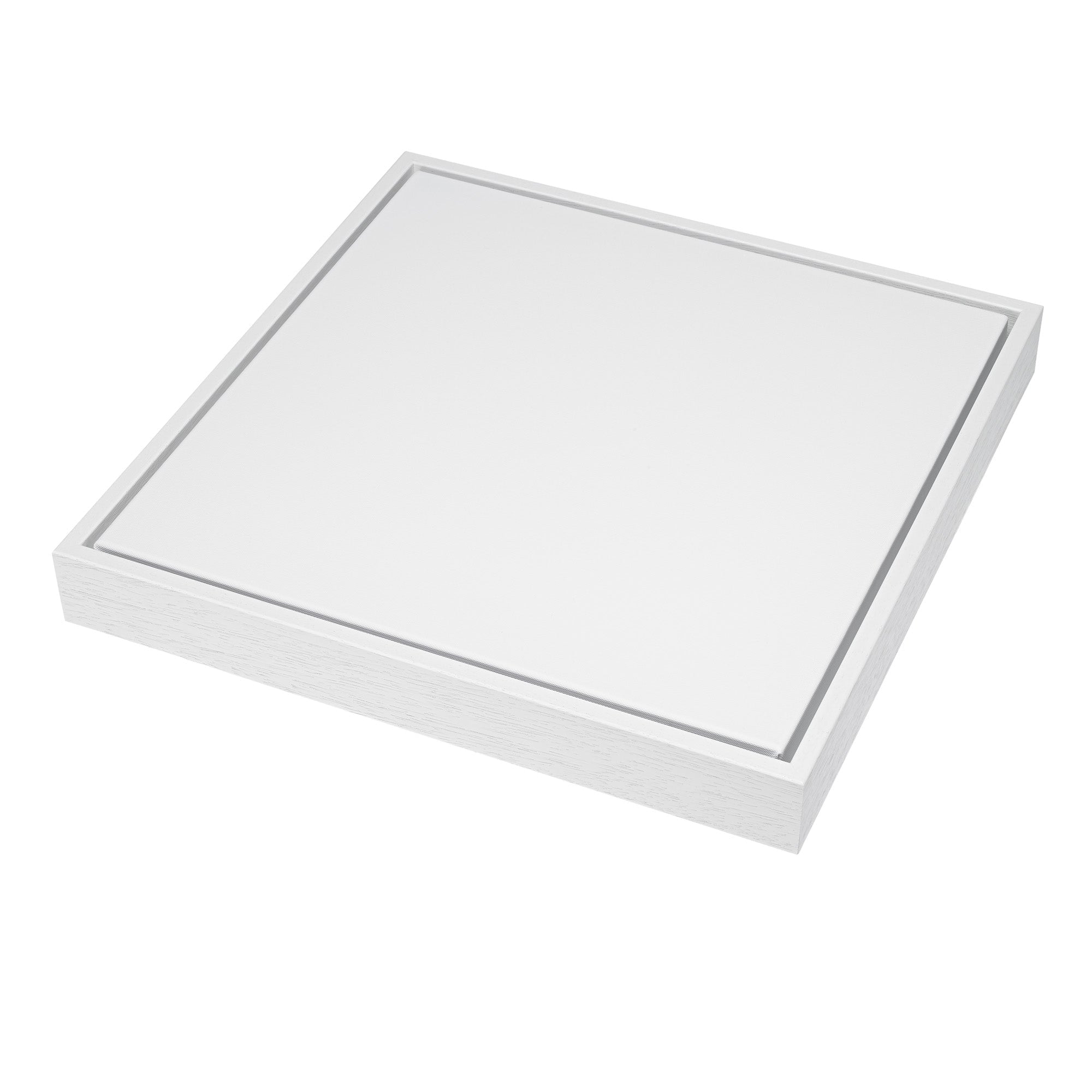 White square LED panel light with black border in Floating Frames