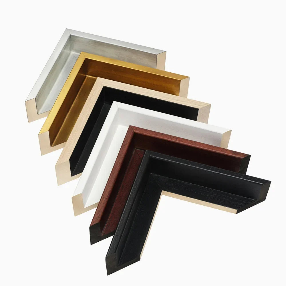 Modern gold and silver floating picture frames set