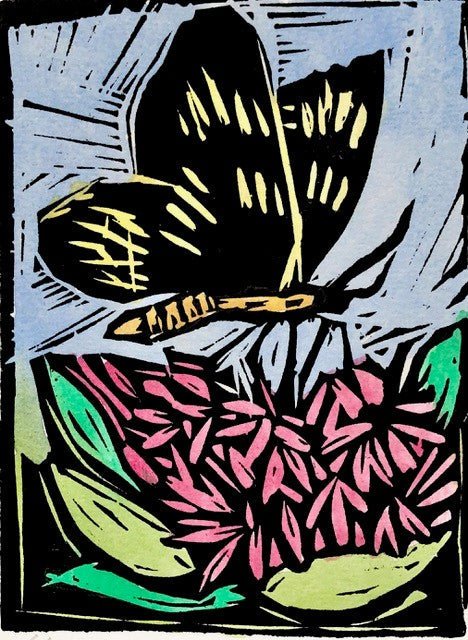 Flower Butterfly Print | Damian Henry Artist Printmaker