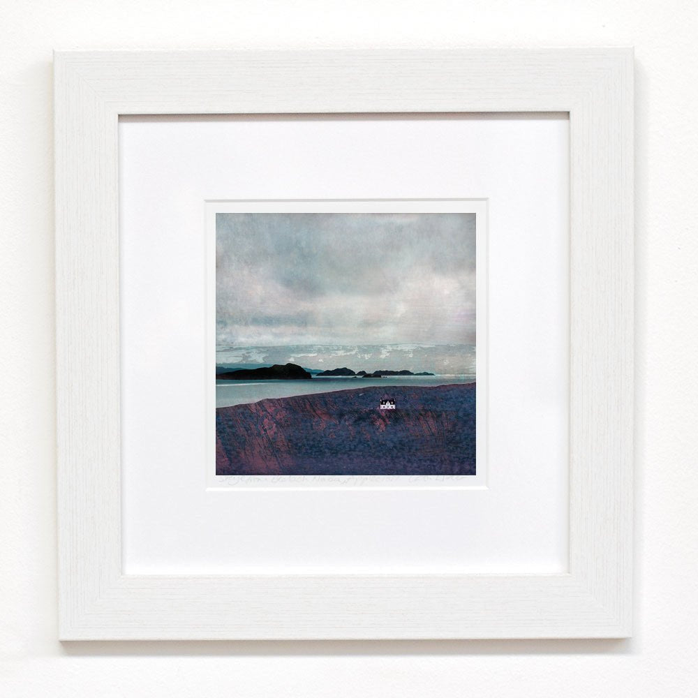 Framed print of moody coastal landscape in The Summer Isles by Cath Waters