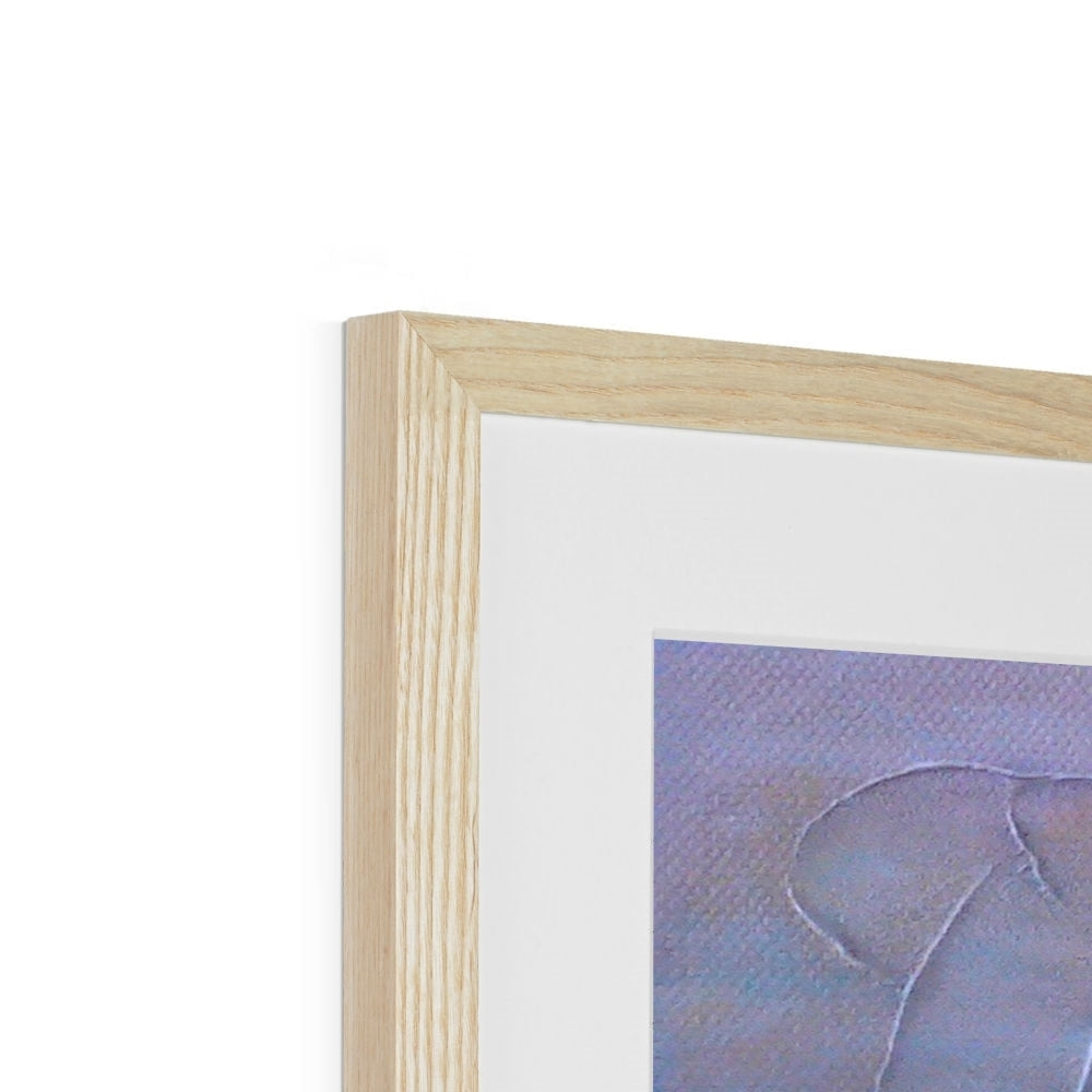 Light wood frame with white mat and A Frozen River Kelvin abstract art print