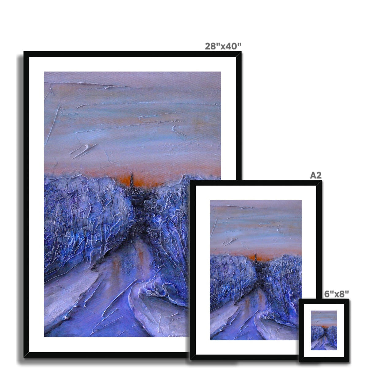28x40 Frozen River Kelvin abstract landscape print with cool-to-warm gradient