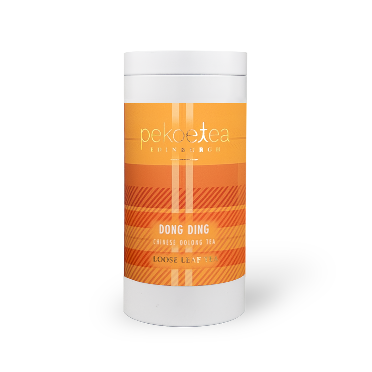 Fujian Dong Ding Oolong Tea in Pekoe Tea Edinburgh white cylinder jar