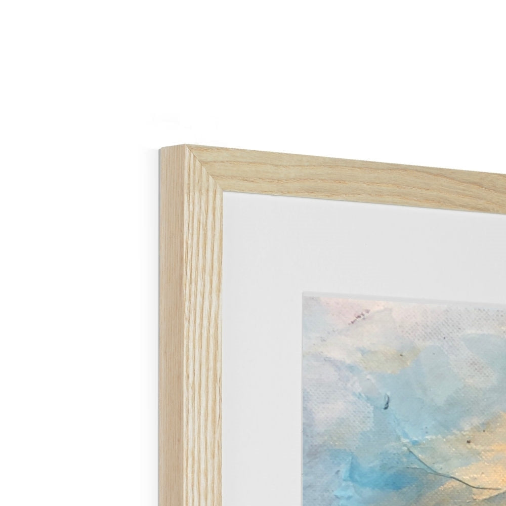 Light wood frame with Garrynamoanie Beach abstract art print