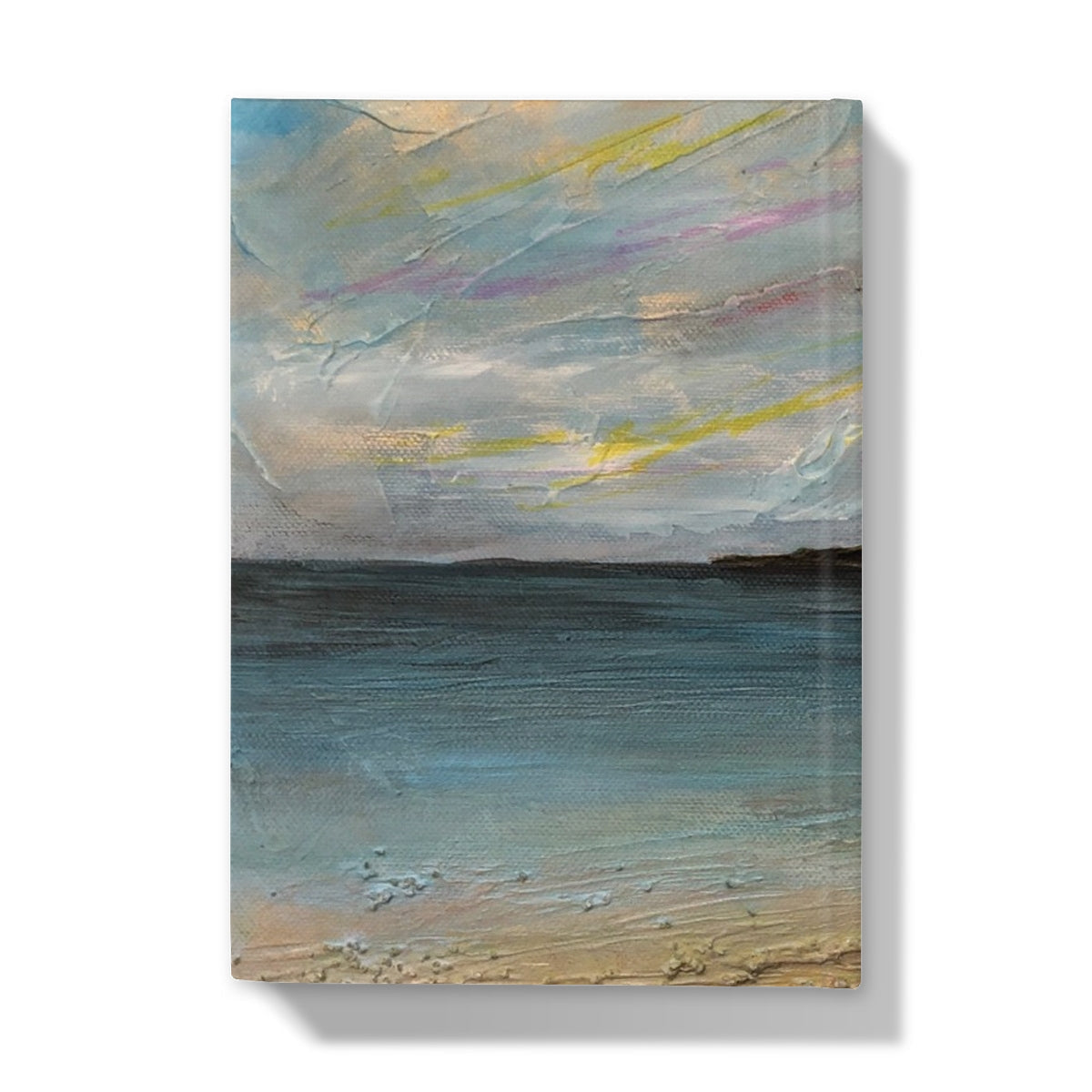 Abstract Garrynamoanie Beach South Uist journal with pastel textured canvas print