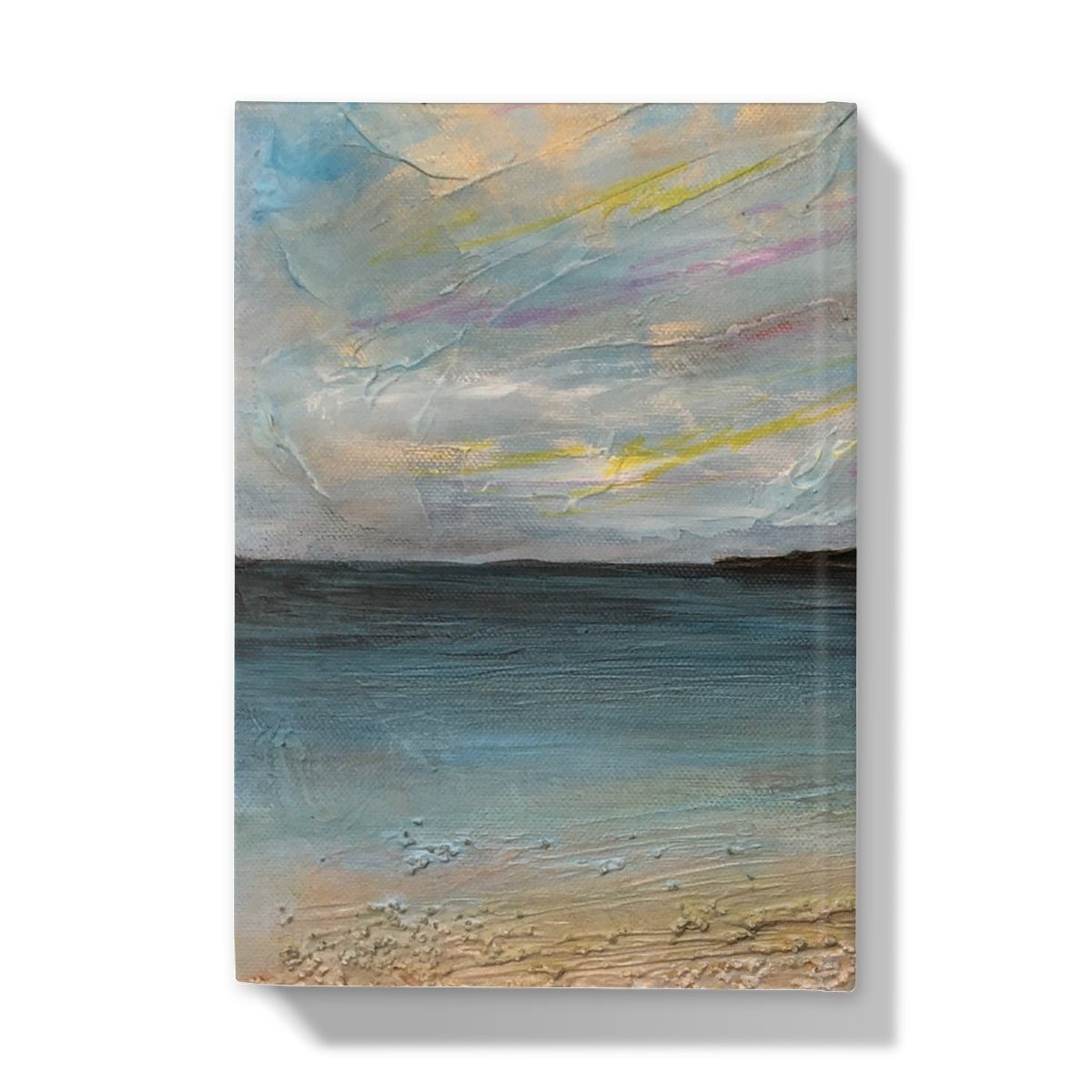 Abstract Garrynamoanie Beach South Uist painting on journal