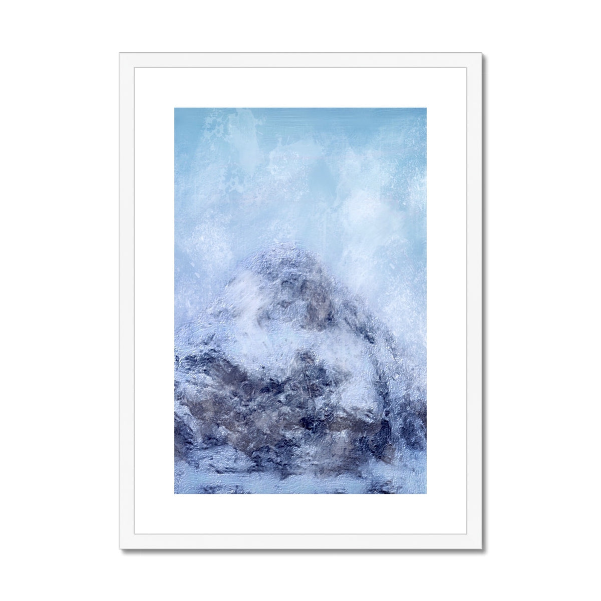 Blue wave framed art print from Gearr Aonach Glencoe Snow Art Prints