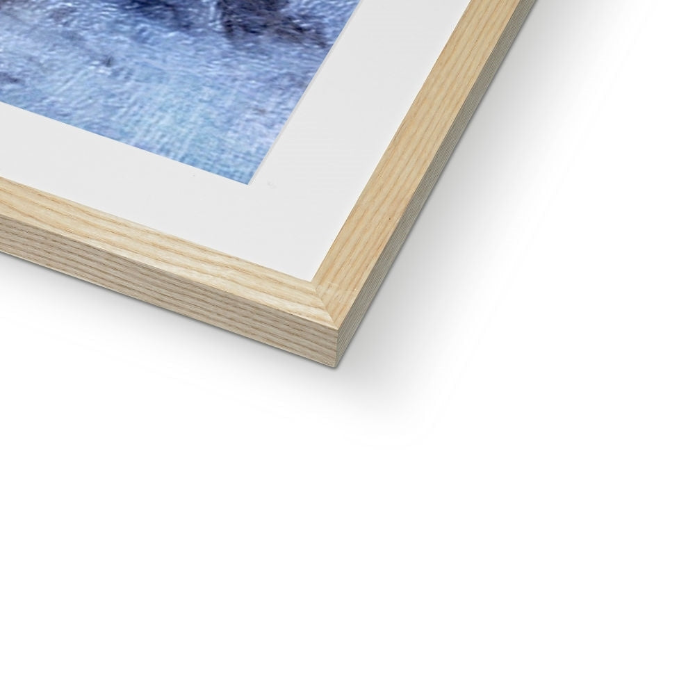 Gearr Aonach Glencoe Snow art print in wooden frame with white mat