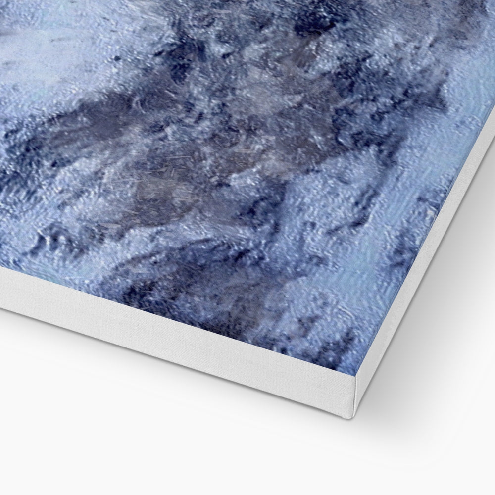 Blue and white textured abstract Gearr Aonach Glencoe Snow canvas print