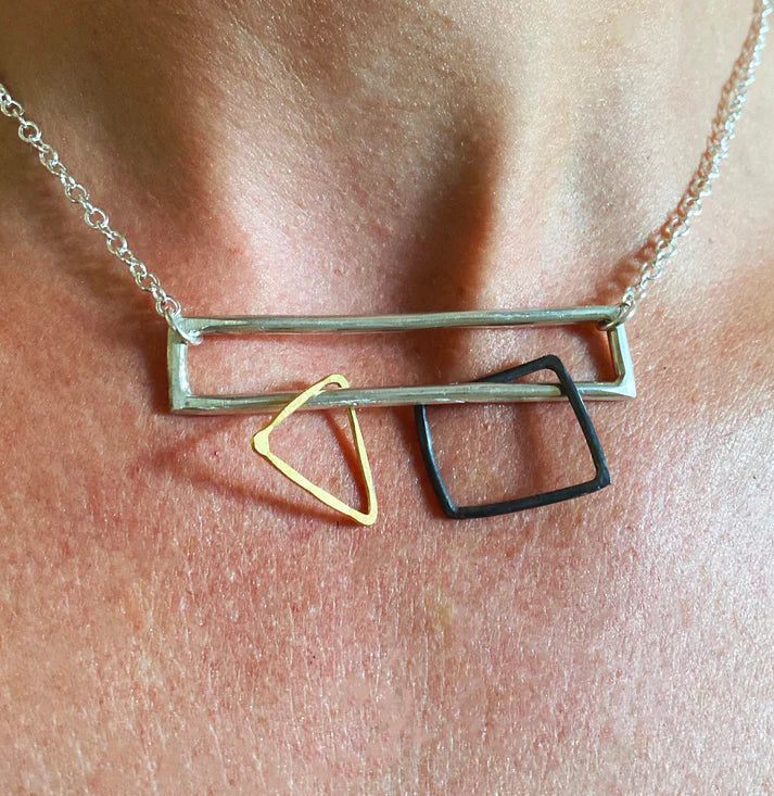 Minimalist geometric pendant necklace by Genna Miller Jewellery