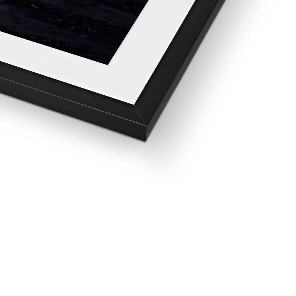 Black matte frame with white mat and glass front for Gigha and Jura sunset art print