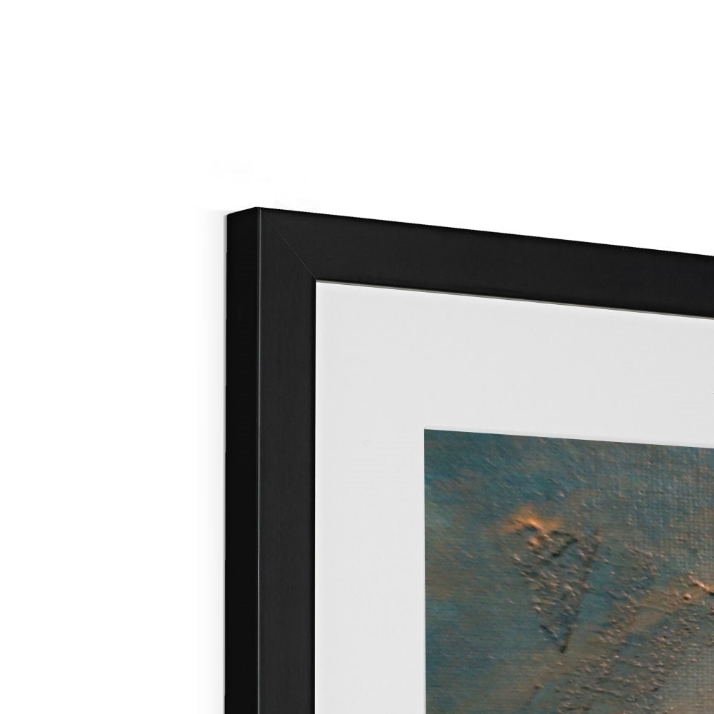 Black matte frame with white mat and Gigha Sunset abstract artwork