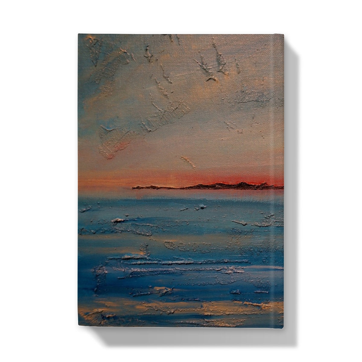 3D textured ocean sunset on Gigha Sunset Hardback Journal cover