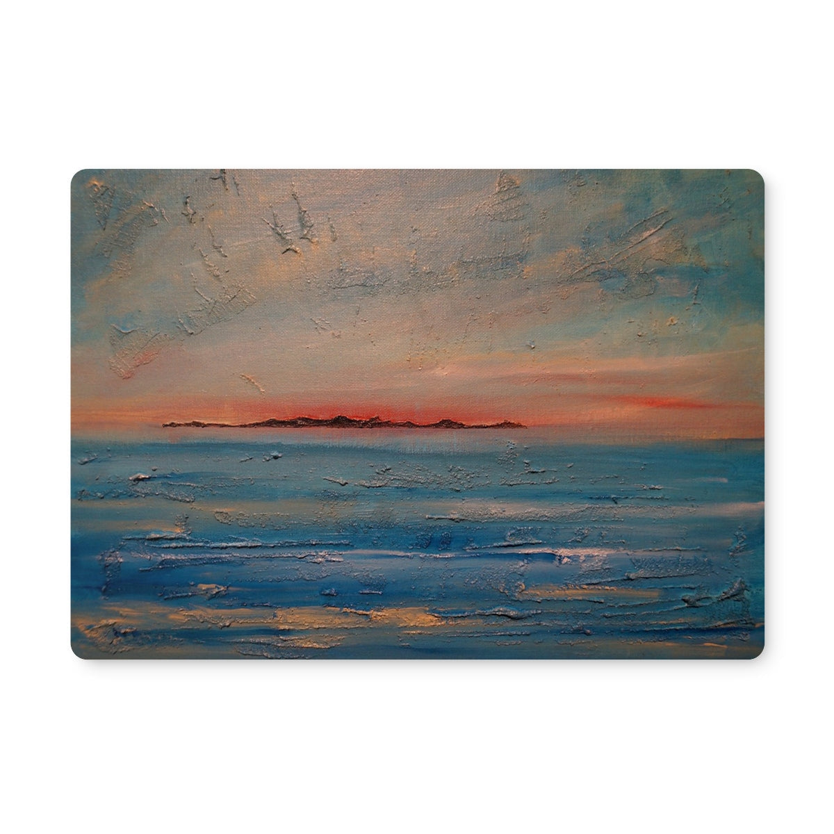 Gigha Sunset Placemat with Ocean Sunset Painting Coaster