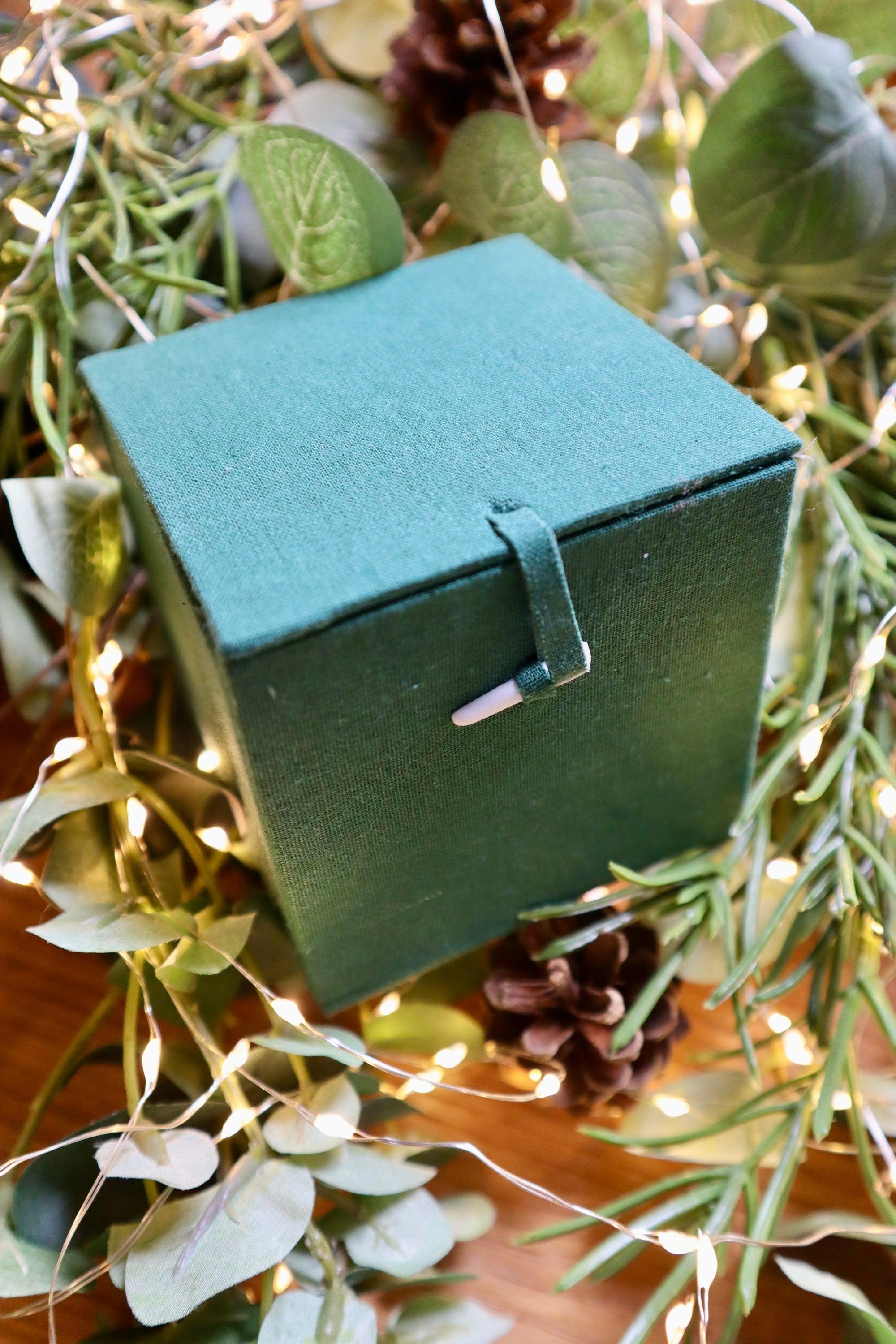 Green textured leather Glasgow City Christmas bauble with silver buckle