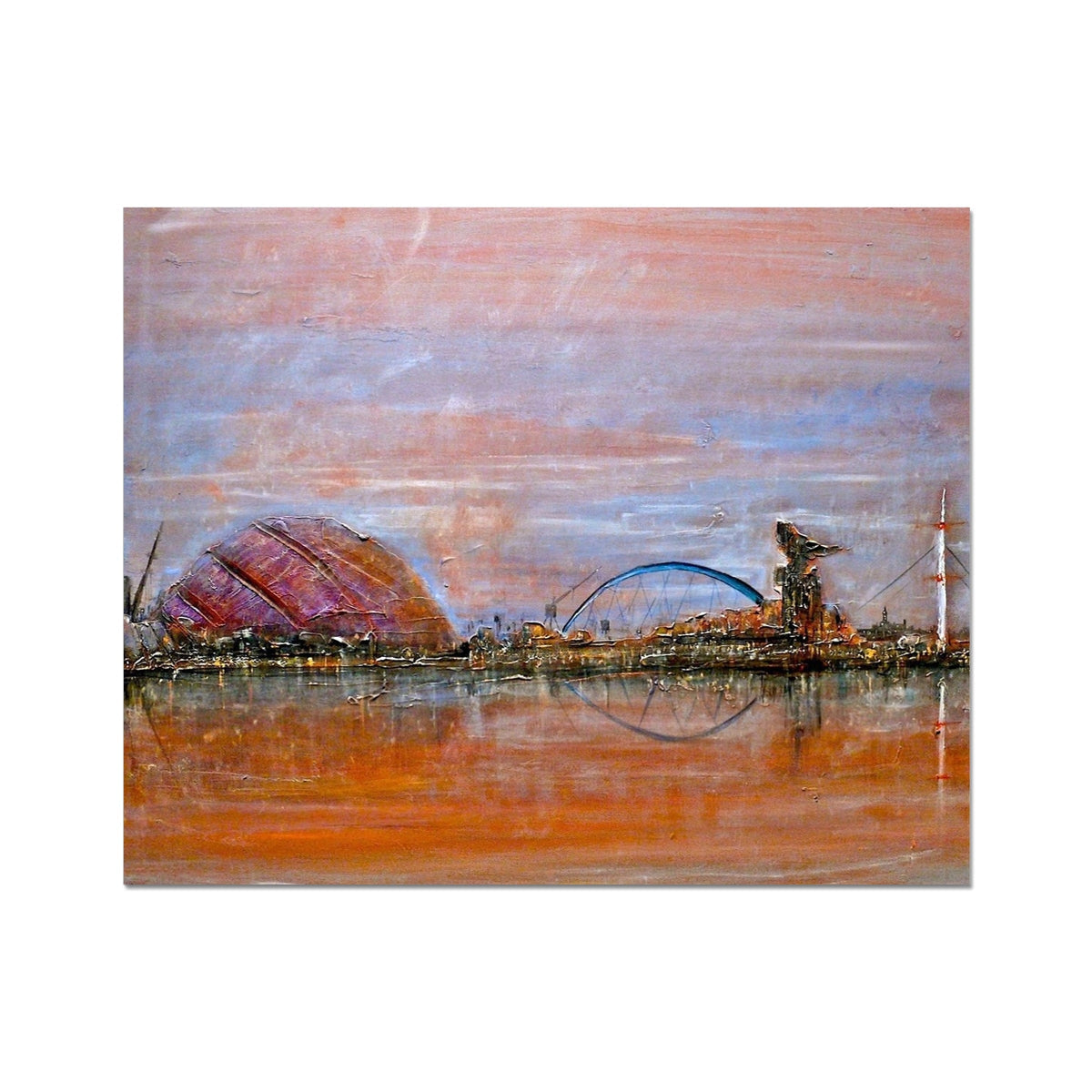 Brown stone dome with textured surface in Glasgow Harbour print