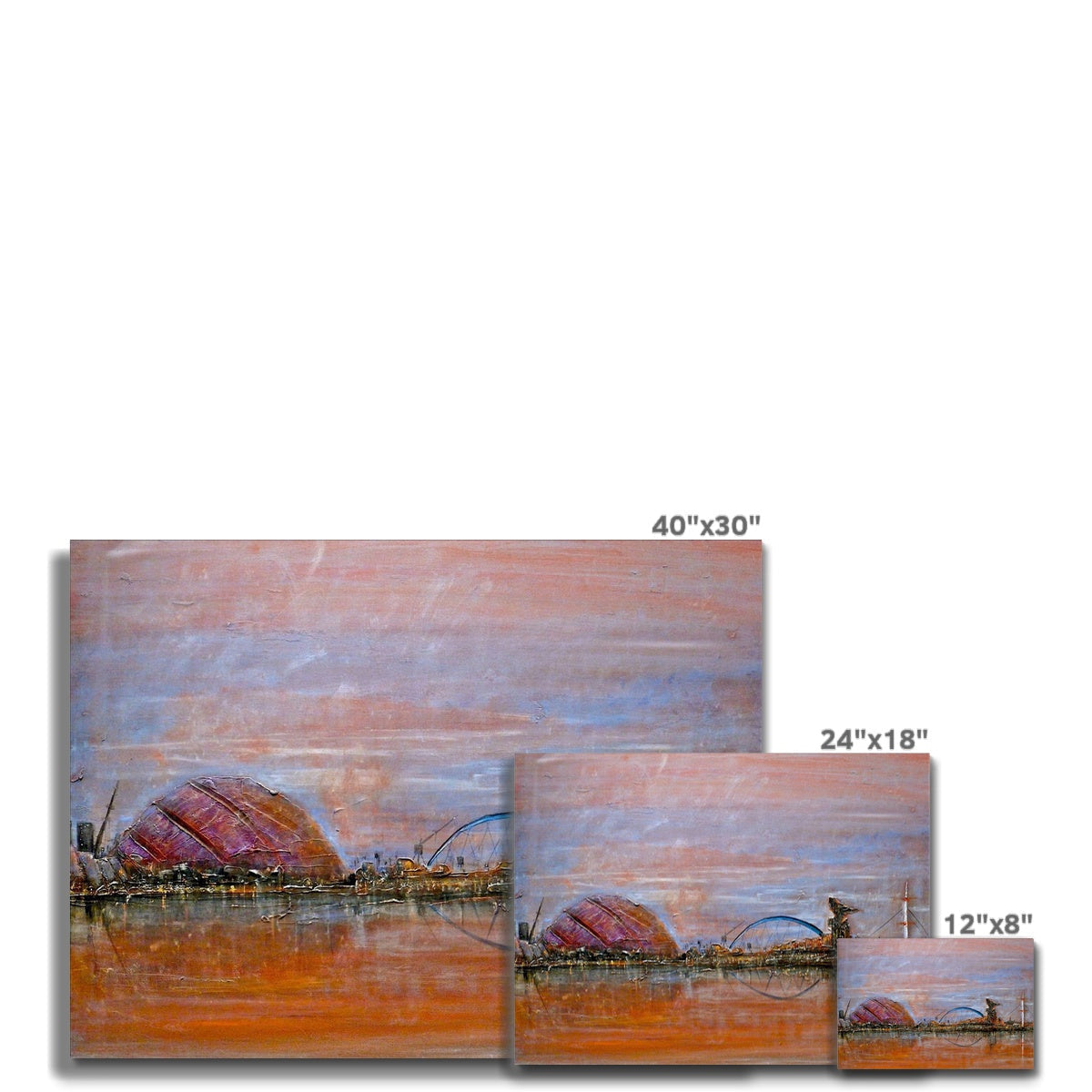 Vibrant 40x30 inch Glasgow Harbour sunset canvas print