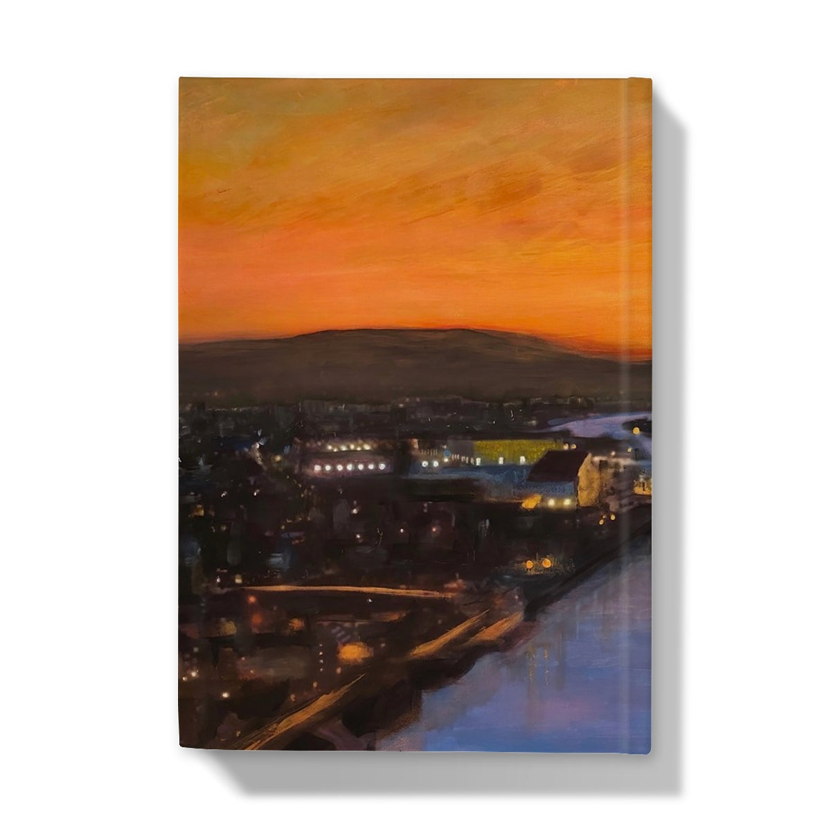 Glasgow Harbour Looking West hardback journal with sunset cityscape cover