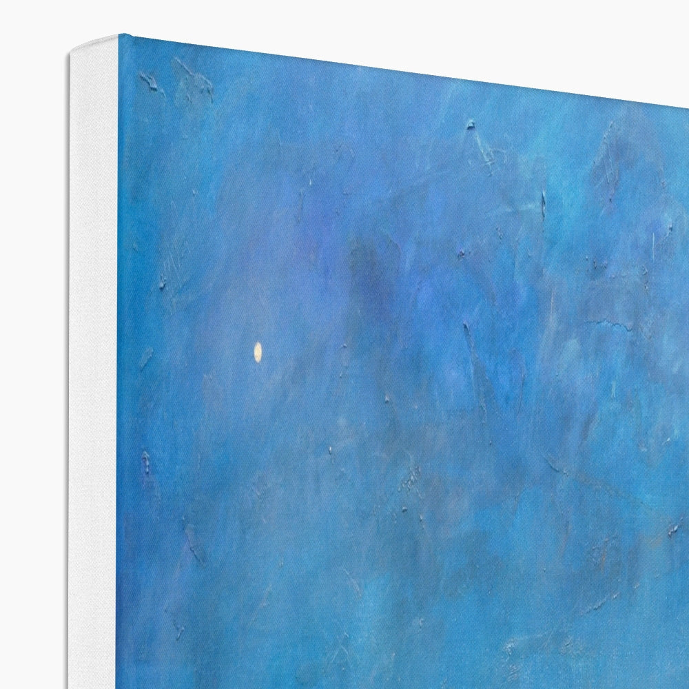 Glasgow Moonlight blue textured canvas print with brushstrokes
