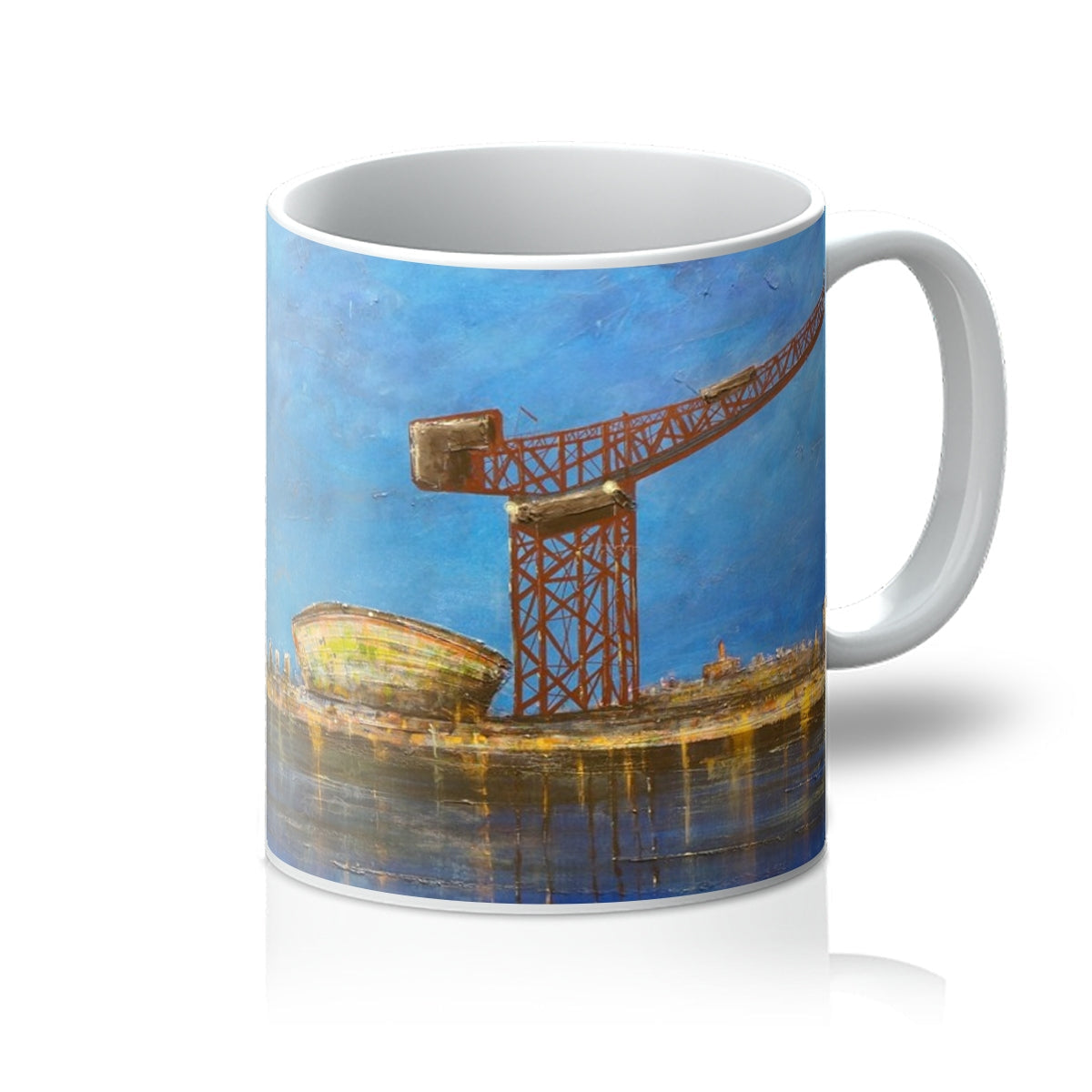 Glasgow Moonlight mug with Falkirk Wheel painting