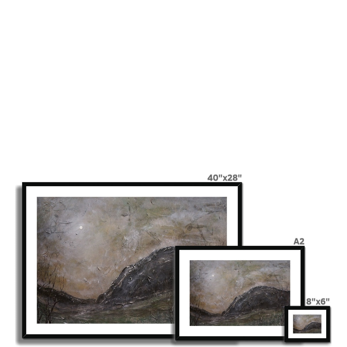 Glen Nevis Moonlight 40x28 inch abstract landscape print in earthy tones