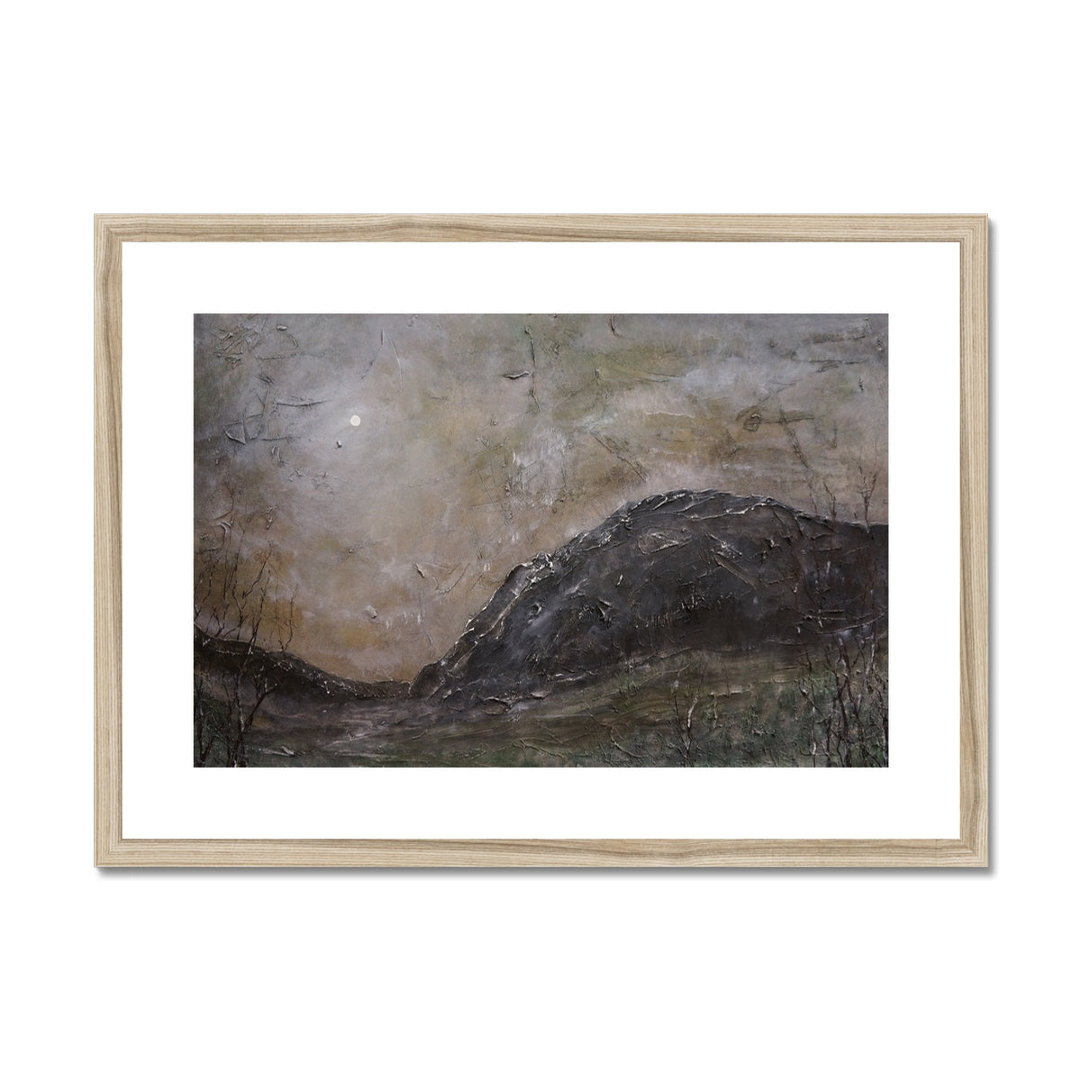 Glen Nevis Moonlight wooden-framed abstract landscape art print