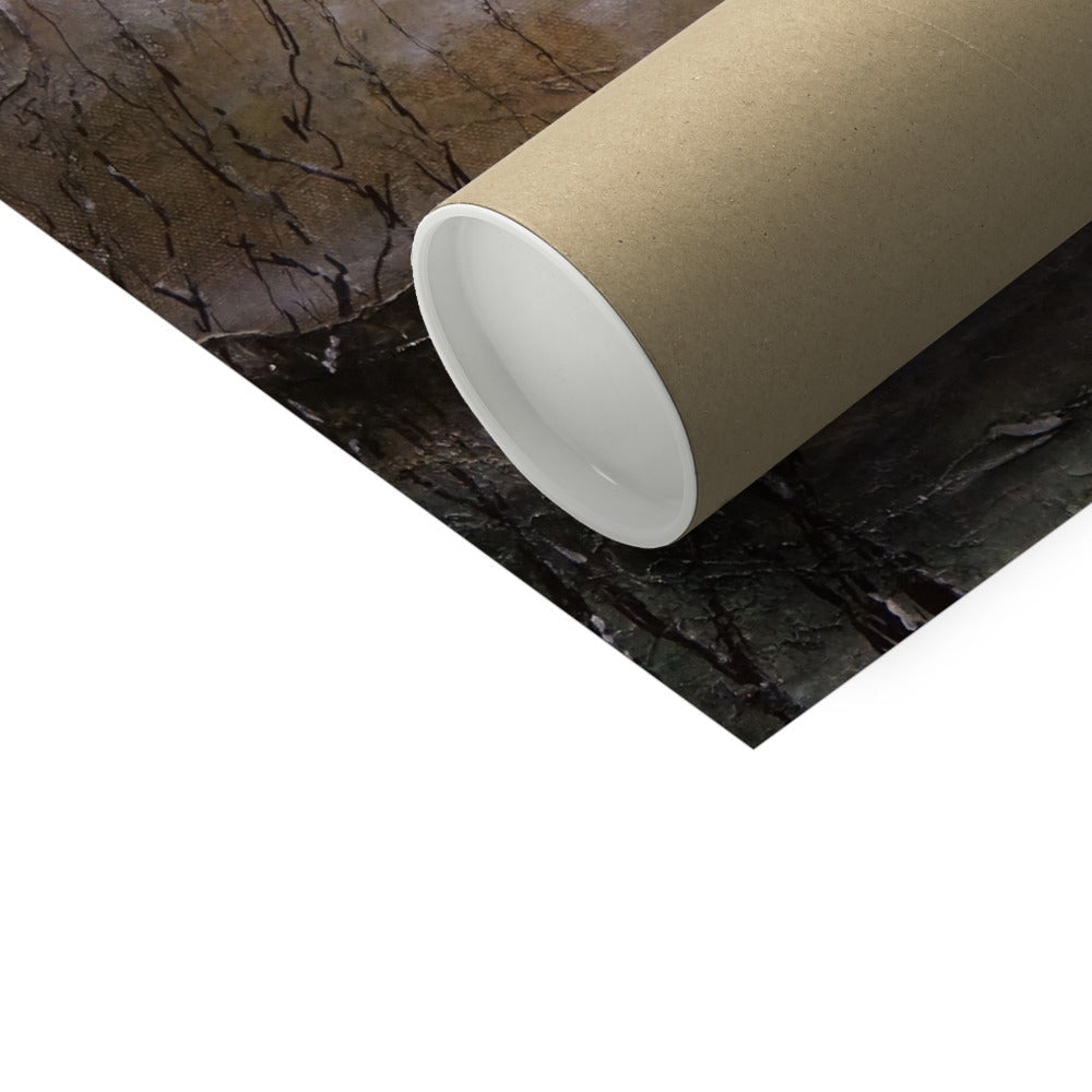Brown marble wrapping paper roll with black edges and white core
