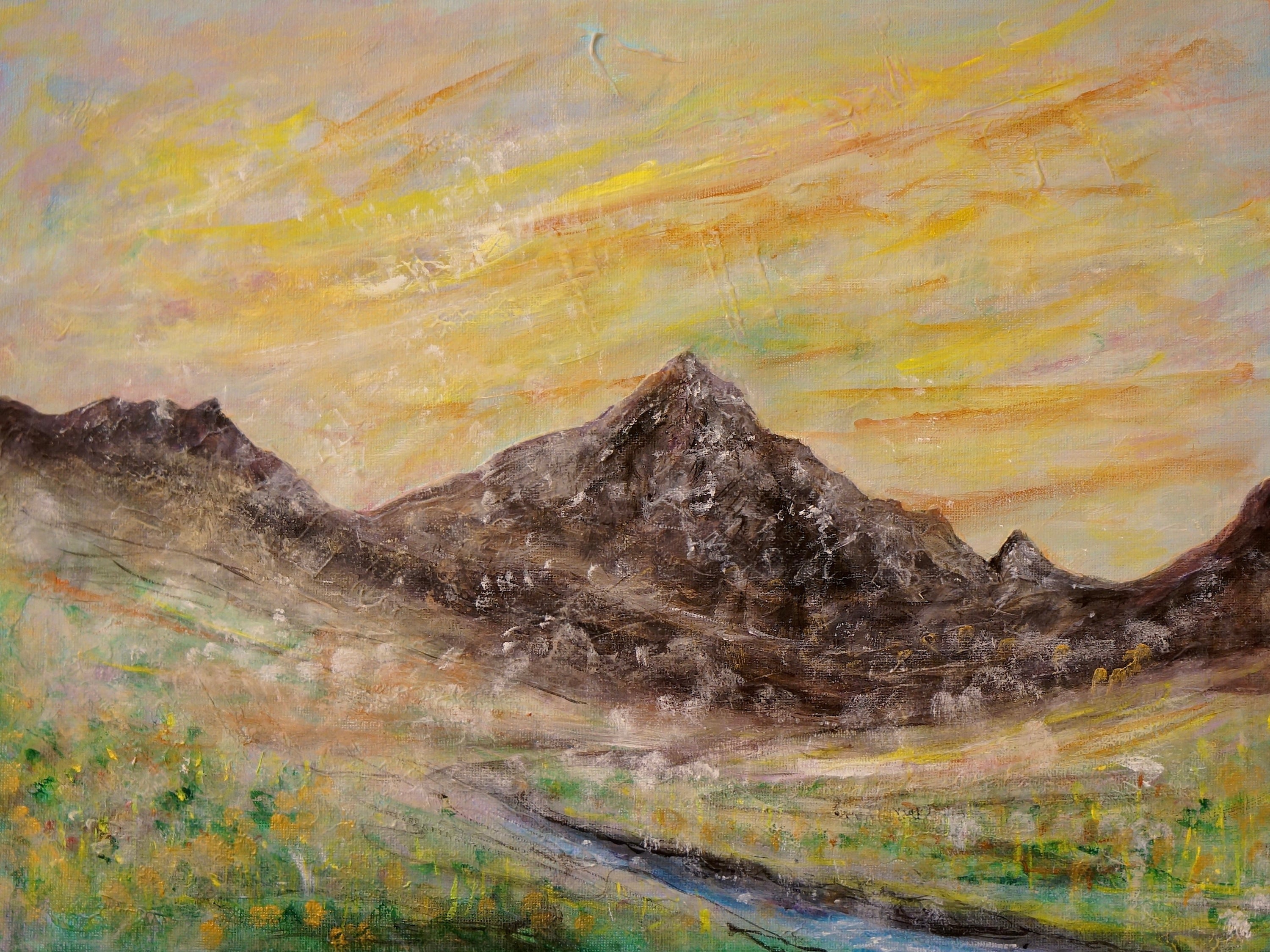 Impressionistic mountain landscape from Glen Rosa Arran Original Painting