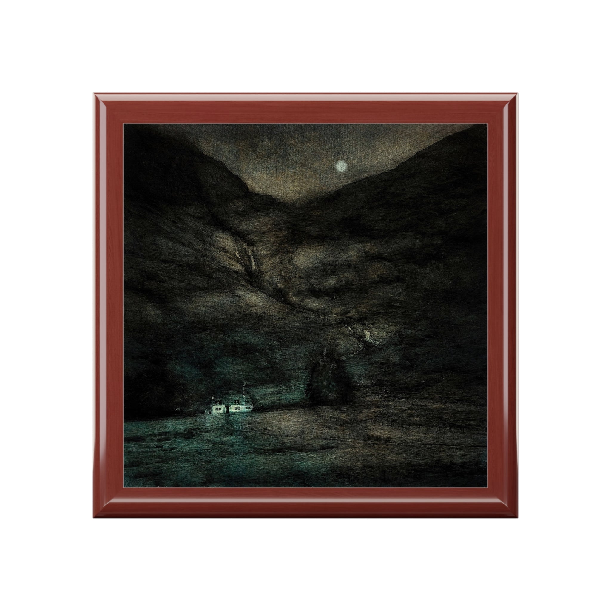 Glencoe Cottage Moonlight | Jewellery Box | Scotland - Art Gallery - Free Shipping Worldwide